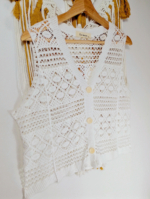 chaleco crochet boho blanco La Gata Voladora Alpujarra Almería