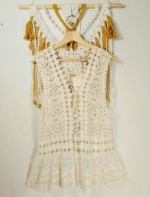 Chaleco crochet beige Aura estilo boho chic algodon La Gata Voladora Alpujarra Almeria