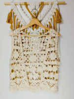 chaleco ibicenco flora beige algodón boho mujer La Gata Voladora Alpujarra Almería