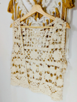 chaleco ibicenco flora beige algodón boho mujer La Gata Voladora Alpujarra Almería
