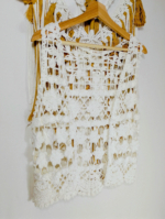 chaleco ibicenco flora blanco algodón boho mujer La Gata Voladora Alpujarra Almería