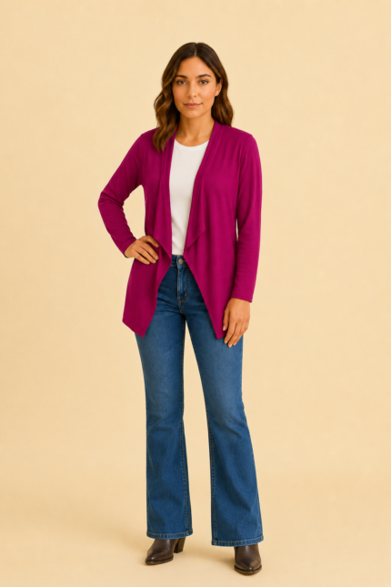 cardigan coline malva mujer estilo boho boutique La Gata Voladora Alpujarra Almeria