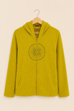 chaqueta forro polar aura unisex capucha bordado mandala estilo bohemio La Gata Voladora Alpujarra Almeria