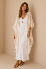 chaqueta ganchillo esther crochet calado beige boho chic la gata voladora alpujarra almeria