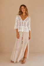 Chaqueta Crochet Algodon Ishtar Boho Chic Blanca La Gata Voladora Alpujarra Almeria