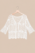 Chaqueta Crochet Blanca Algodon Estilo Boho Chic Ishtar La Gata Voladora Alpujarra Almeria