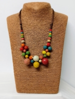 collar cerámica copacabana boho artesanal multicolor cordón ajustable La Gata Voladora Alpujarra Almería