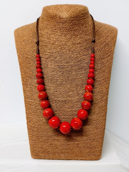 Collar de Cerámica Luna Rojo con cordón ajustable – La Gata Voladora Laujar de Andarax