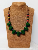 collar cerámica brasil boho verde artesanal cordón ajustable La Gata Voladora Alpujarra Almería