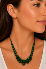 collar cerámica copacabana boho artesanal verde cordón ajustable La Gata Voladora Alpujarra Almería