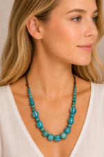 Collar de Cerámica Luna Azul con cordón ajustable – La Gata Voladora
