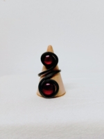 anillo espiral Almau burdeos hierro forjado vidrio fundido boho La Gata Voladora Alpujarra Almeria