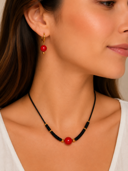 conjunto joyería bohemia ágata cornalina La Gata Voladora Alpujarra Almería