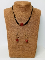 conjunto collar pendientes ágata cornalina boho La Gata Voladora Alpujarra Almería