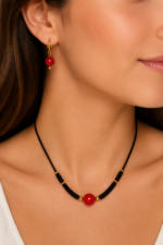 conjunto joyería bohemia ágata cornalina La Gata Voladora Alpujarra Almería