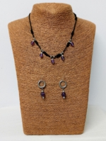 conjunto collar pendientes amatista acero hipoalergénico boho La Gata Voladora Alpujarra Almería