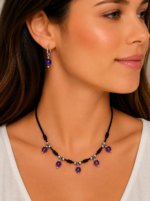 conjunto joyería amatista artesanal boho La Gata Voladora Alpujarra Almería