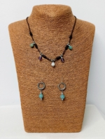 conjunto collar pendientes piedras naturales boho La Gata Voladora Alpujarra Almería