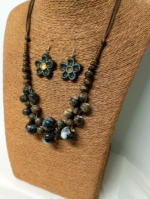 collar pendientes de ceramica boho chic flor La Gata Voladora Alpujarra Almería