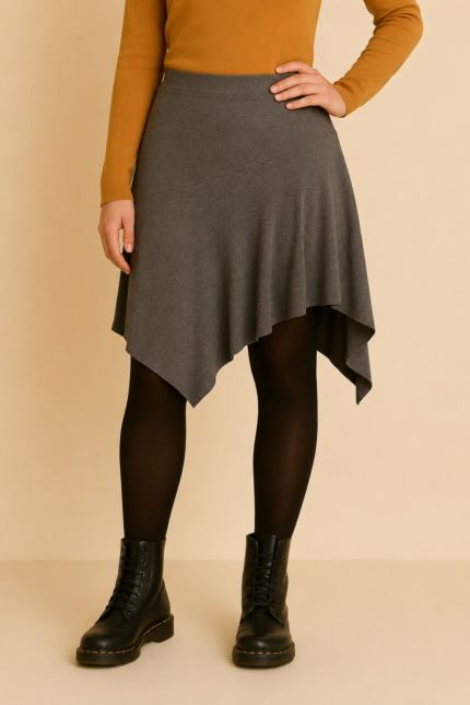 falda asimetrica coline gris estilo bohemio la gata voladora alpujarra almeria