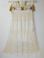 Falda Boho beige ibicenca algodon estilo bohemio La Gata Voladora Laujar de Andarax Alpujarra