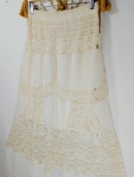 Falda Boho beige ibicenca algodon estilo bohemio La Gata Voladora Laujar de Andarax Alpujarra