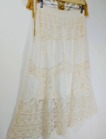 Falda Boho beige ibicenca algodon estilo bohemio La Gata Voladora Laujar de Andarax Alpujarra