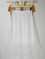 Falda Boho blanca ibicenca algodon estilo bohemio La Gata Voladora Laujar de Andarax Alpujarra