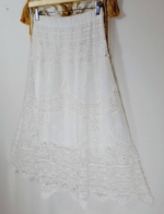 Falda Boho blanca ibicenca algodon estilo bohemio La Gata Voladora Laujar de Andarax Alpujarra