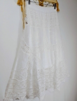 Falda Boho blanca ibicenca algodon estilo bohemio La Gata Voladora Laujar de Andarax Alpujarra