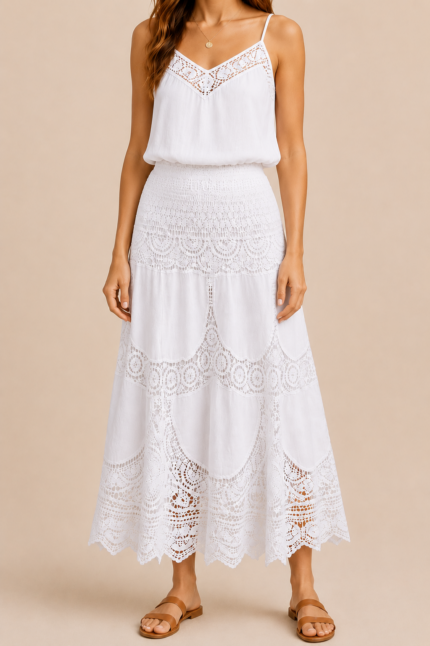 falda boho blanca ibicenca algodon estilo bohemio la gata voladora laujar de andarax alpujarra almeria