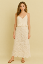 falda ibiza crochet boho chic beige mujer La Gata Voladora Alpujarra Almeria