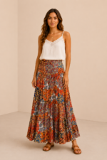 falda patchwork coline boho estampada colores tierra la gata voladora alpujarra almeria