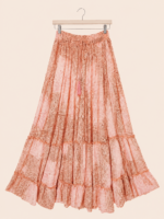 falda larga seda rosa paisley estilo boho chic La Gata Voladora Alpujarra Almeria