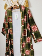 kimono estampado patchwork boho verde La Gata Voladora Alpujarra Almería
