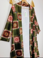 kimono estampado patchwork boho verde La Gata Voladora Alpujarra Almería