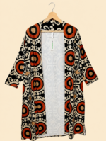 kimono estampado vintage negro boho La Gata Voladora Alpujarra Almeria