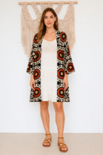 kimono estampado vintage negro boho La Gata Voladora Alpujarra Almería