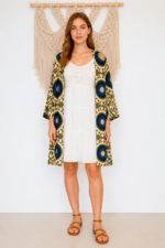 kimono estampado vintage verde boho La Gata Voladora Alpujarra Almería