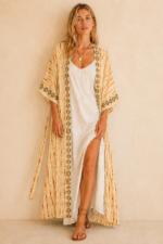 Kimono Seda Menorca amarillo La Gata Voladora Alpujarra Almeria