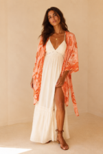 Kimono Seda Mallorca naranja boho chic La Gata Voladora Alpujarra Almeria