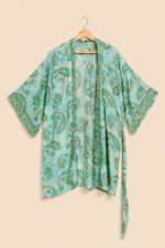 Kimono Seda Mallorca turquesa boho chic La Gata Voladora Alpujarra Almeria