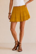 mini falda lua mostaza encaje boho chic la gata voladora alpujarra almeria