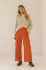 pantalon amber algodon bolsillos color teja moda boho La Gata Voladora Alpujarra Almeria