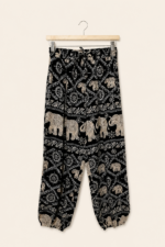 pantalon bombacho negro estampado elefantes orientales boho la gata voladora alpujarra almeria