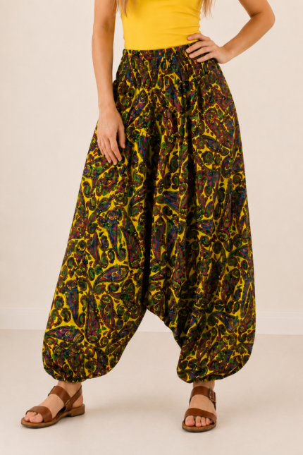 pantalon afgano amarillo estilo bohemio la gata voladora alpujarra almeria