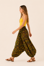 pantalon bohemio amarillo estampado india la gata voladora alpujarra almeria