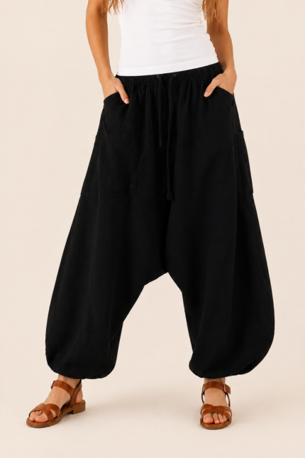 pantalon bombacho negro coline estilo afgano la gata voladora alpujarra almeria