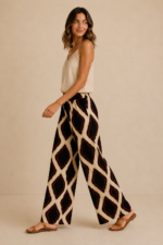 pantalon estampado vintage tonos marrones bohemio La Gata Voladora Alpujarra Almeria