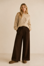 pantalon palazzo espiga natural marron chocolate boho chic la gata voladora alpujarra almeria